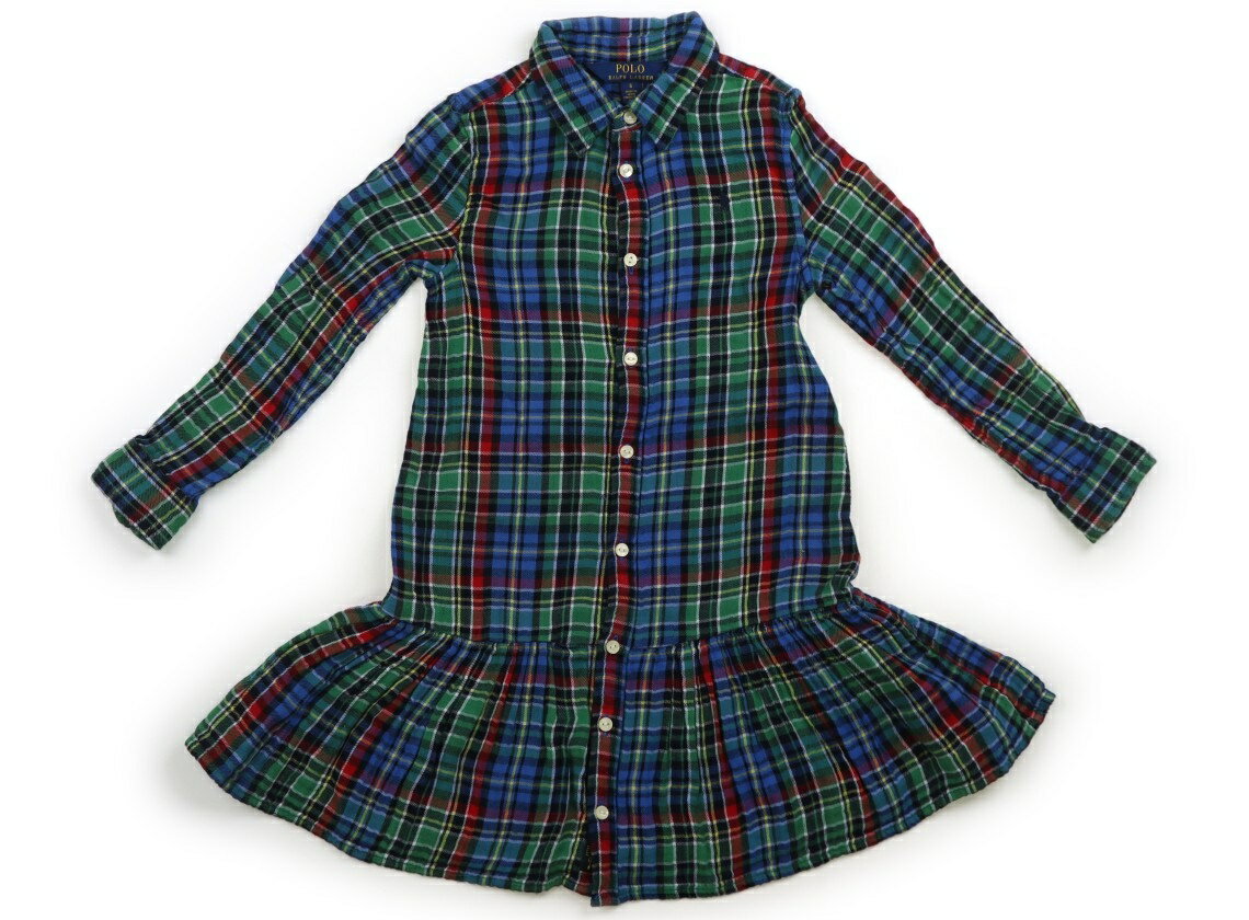 ポロラルフローレン POLO RALPH LAUREN ワンピース 120 女の子 ブルー・赤・緑・紺・チェック 子供服 ベビー服 キッズ アウトレット ユーズド 【中古】キッズ・ベビー・マタニティ
