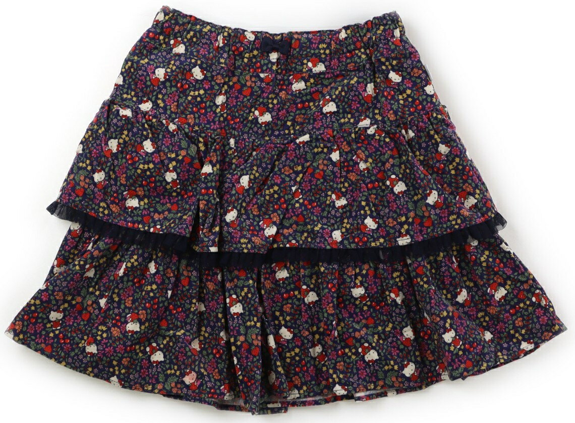 メゾピアノ mezzo piano キュロット 130 女の子 ネイビー・花柄・キティーちゃん 子供服 ベビー服 キッ..