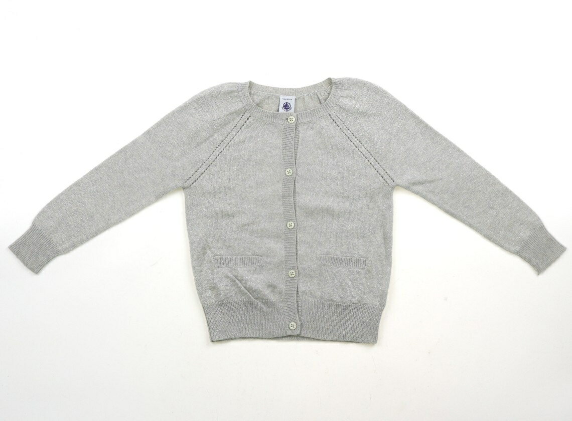 プチバトー PETIT BATEAU カーディガン 100 女の子 ライトグレー・ラメ 子供服 ベビー服 キッズ アウトレット ユーズド 【中古】キッズ・ベビー・マタニティ
