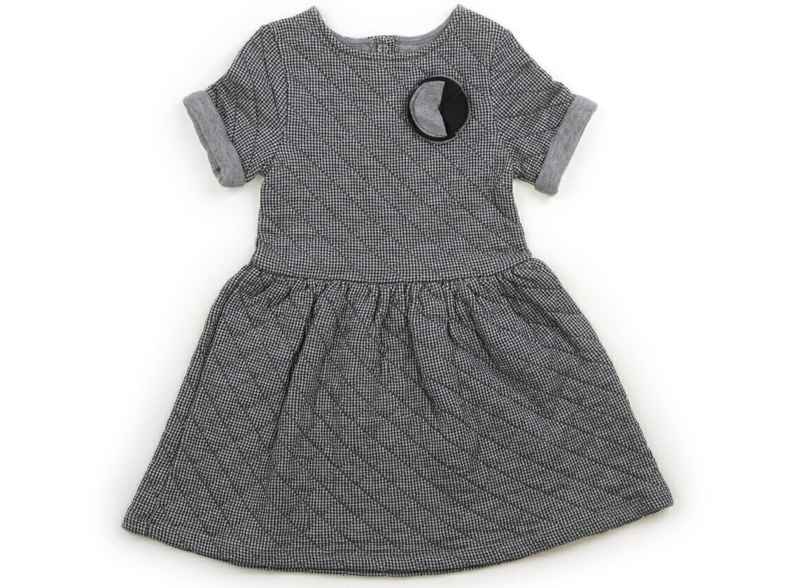 プチバトー PETIT BATEAU ワンピース 110 女の子 白黒千鳥格子 子供服 ベビー服 キッズ アウトレット ユーズド 【中古】キッズ・ベビー・マタニティ