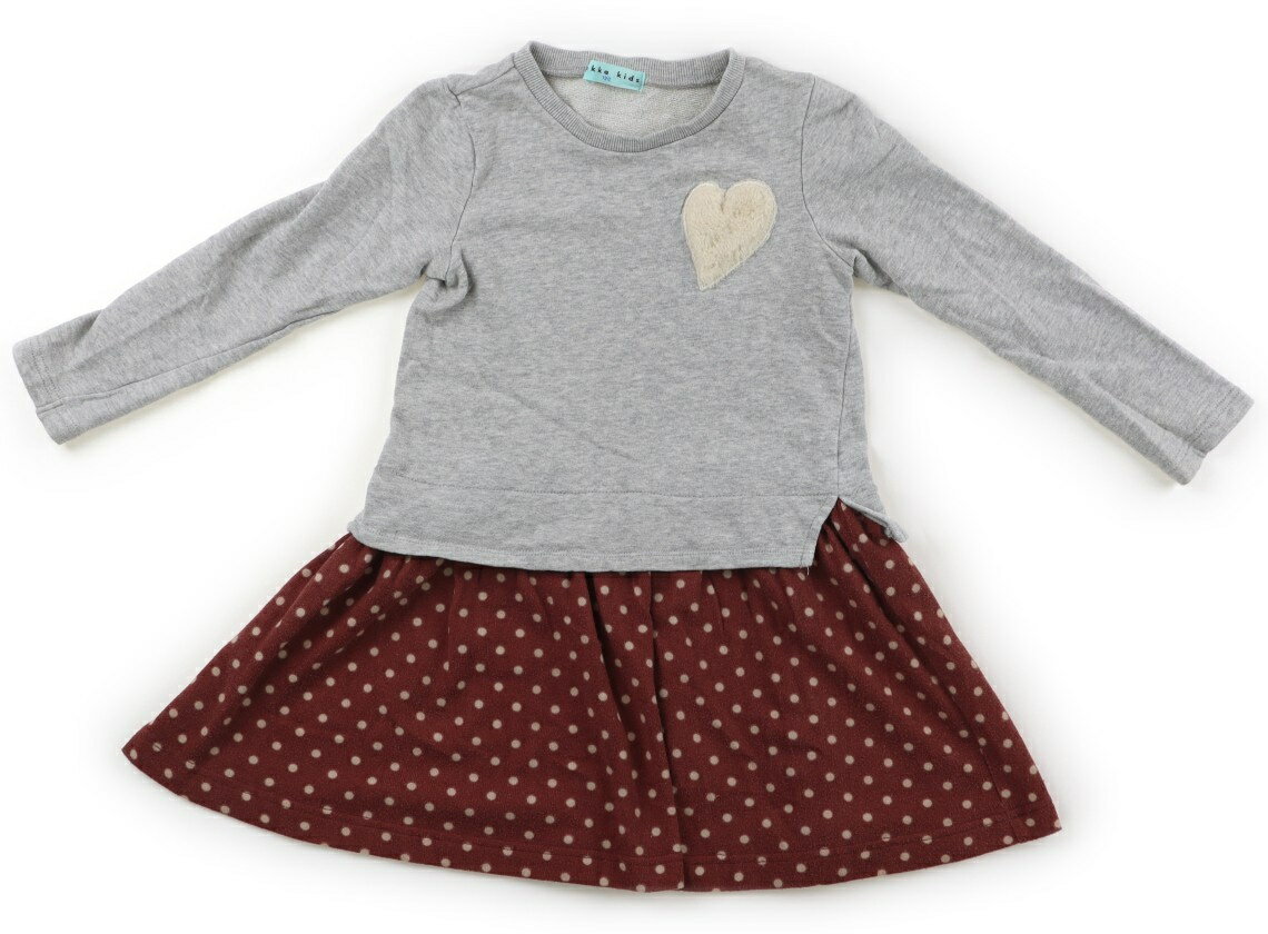 ハッカ HAKKA ワンピース 120 女の子 グレー、ターキーレッド 子供服 ベビー服 キッズ アウトレット ユーズド 【中古】キッズ・ベビー・マタニティ