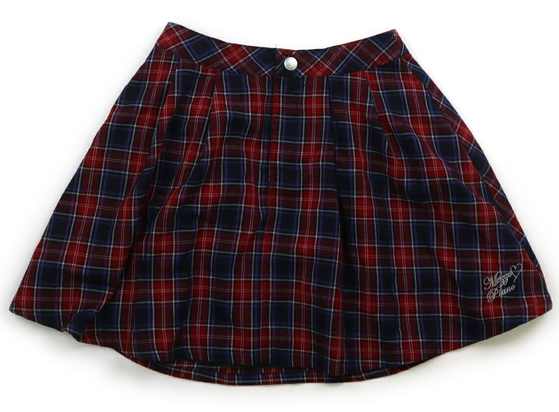 メゾピアノ mezzo piano スカート 160 女の子 ネイビー×レッド系チェック 子供服 ベビー服 キッズ アウトレット ユーズド 【中古】キッズ・ベビー・マタニティ