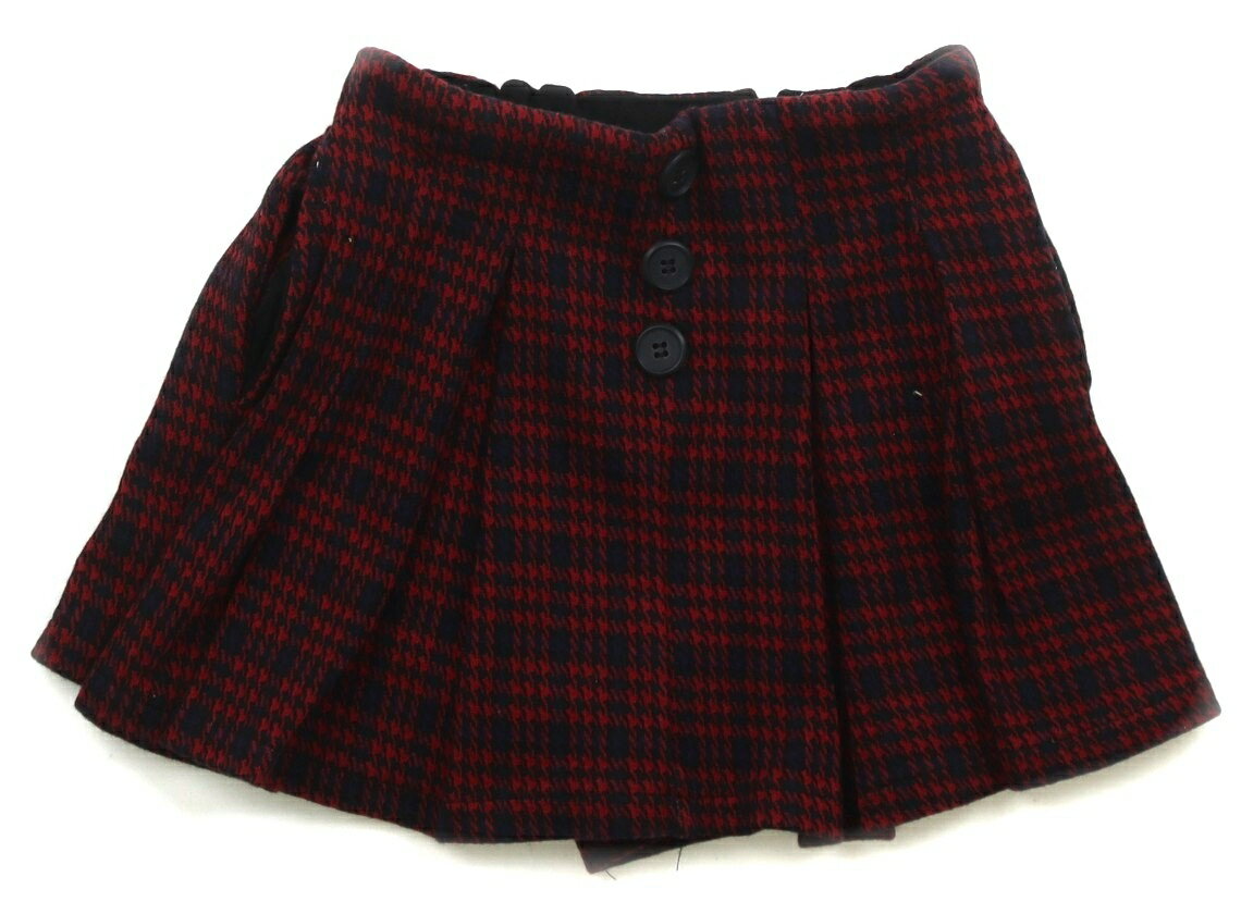 プティマイン petit main キュロット 100 女の子 レッド・ネイビー・チェック 子供服 ベビー服 キッズ ..