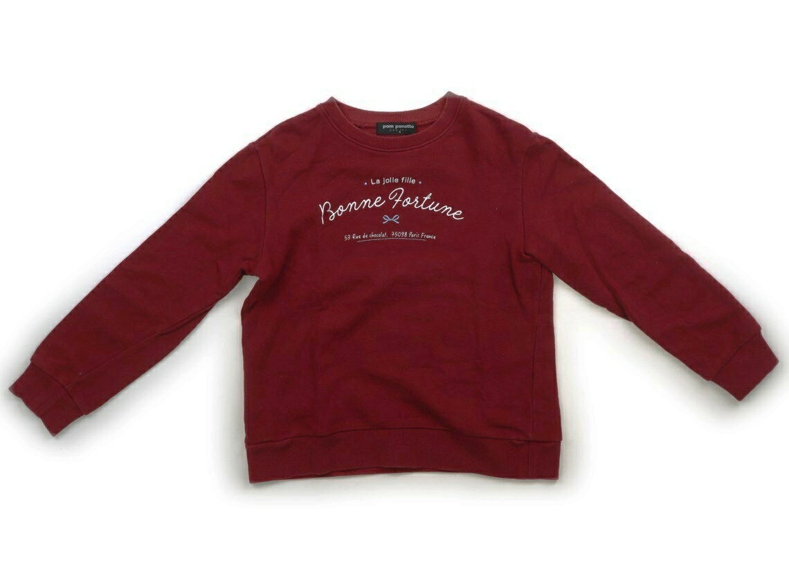 ポンポネット pom ponette トレーナー・プルオーバー 140 女の子 ワインレッド、ホワイト 子供服 ベビー服 キッズ アウトレット ユーズド 【中古】キッズ・ベビー・マタニティ