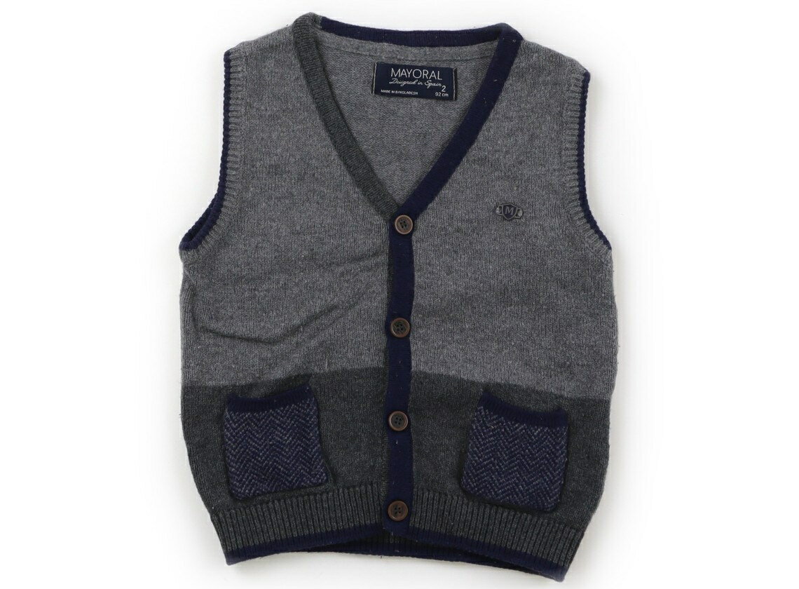 マヨラル Mayoral ベスト 90 男の子 グレーネイビー 子供服 ベビー服 キッズ アウトレット ユーズド 【..