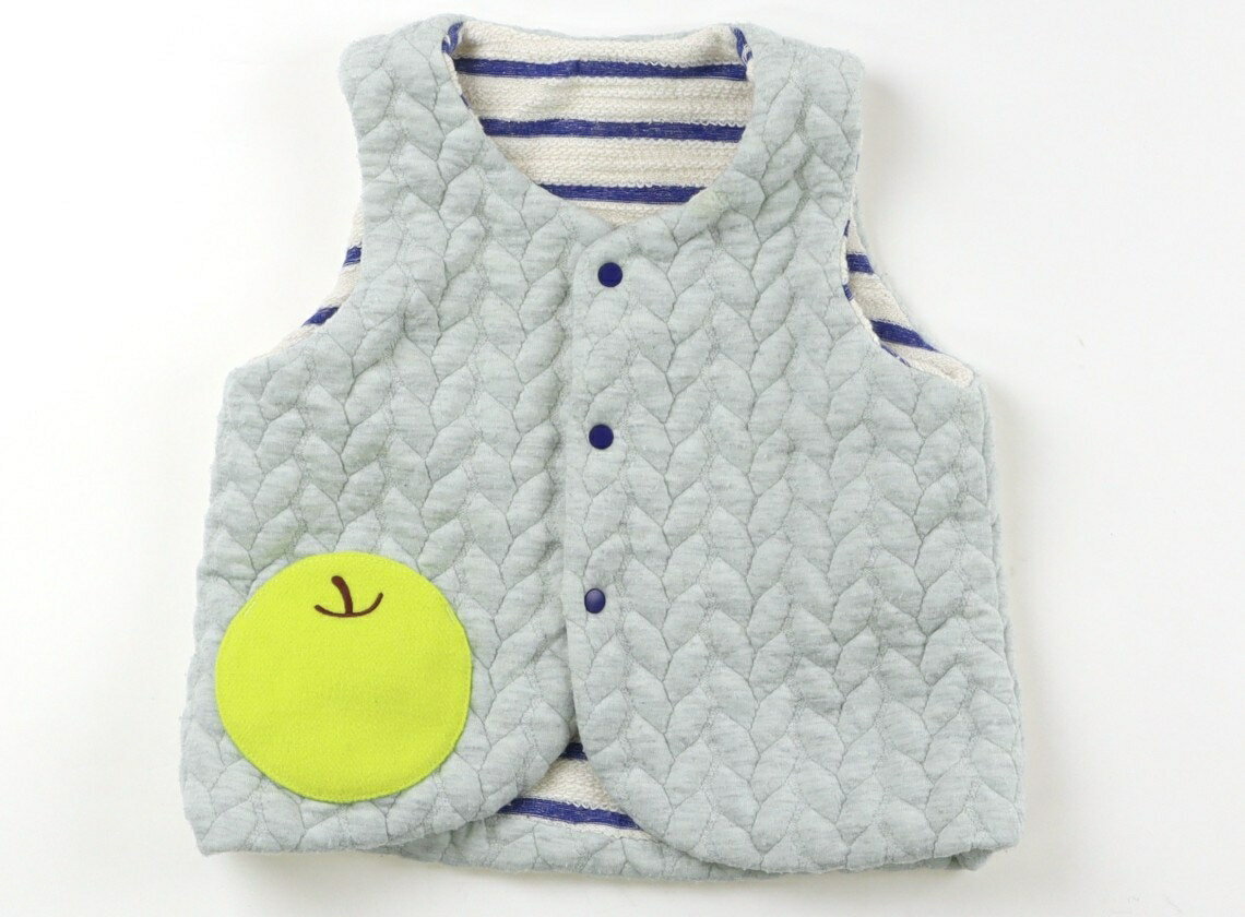 ベイビーチアー babyCheer ベビーベスト 70 男の子 生成り・ブルー・ボーダー・ライトグレー 子供服 ベ..