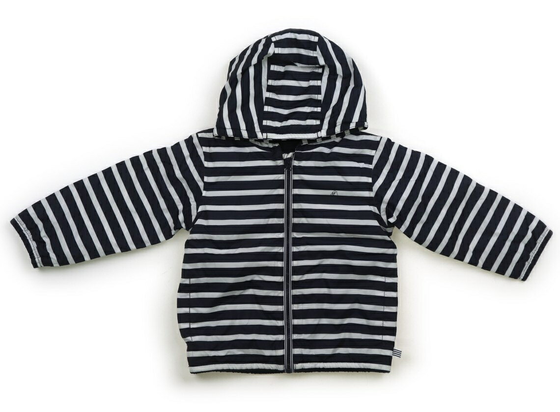 プチバトー PETIT BATEAU コート・ジャンパー 80 男の子 ネイビー・ホワイト・ボーダー 子供服 ベビー服 キッズ アウトレット ユーズド 【中古】キッズ・ベビー・マタニティ