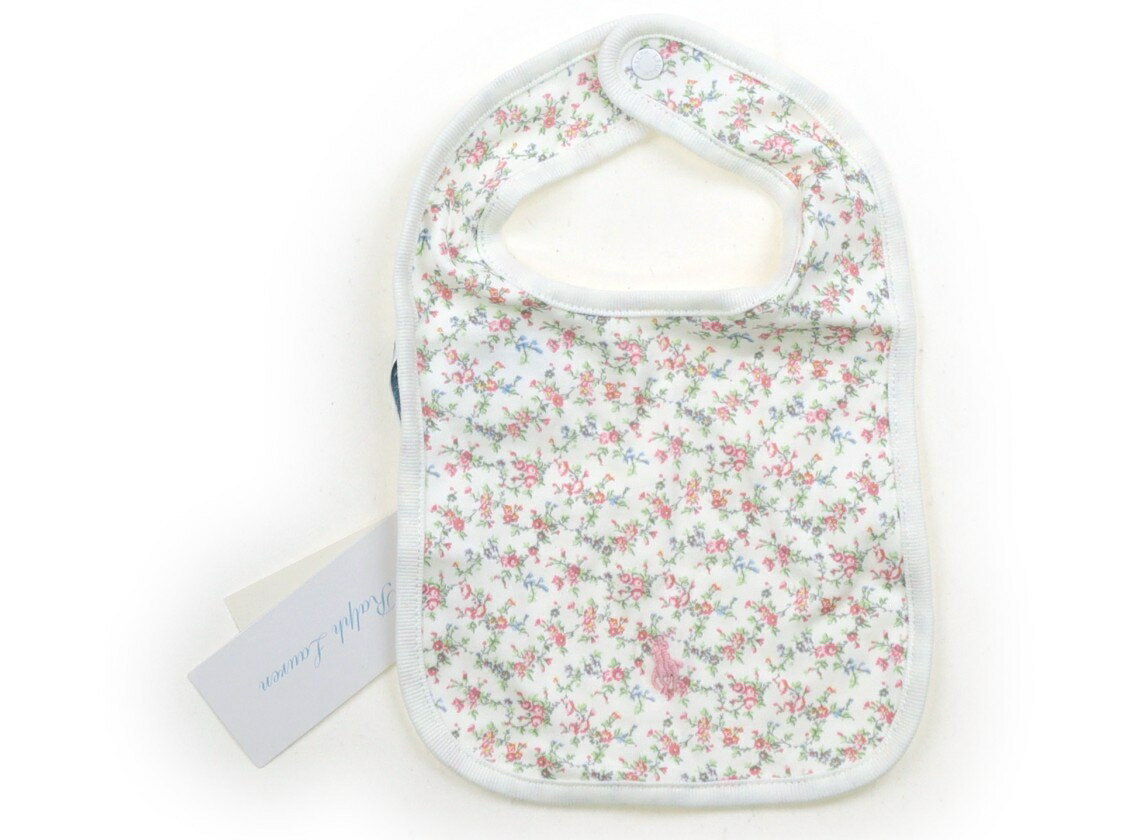 ラルフローレン Ralph Lauren スタイ・お食事用エプロン ベビー用品 女の子 白、ピンク花柄 子供服 ベビー服 キッズ アウトレット ユーズド 【中古...