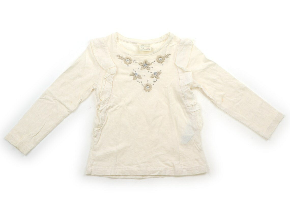 Rakuten - ザラ ZARA Tシャツ・カットソー 100 女の子 クリーム・フラワー・ラメ刺しゅう 子供服 ベビー服 キッズ アウトレット ユーズド 【中古】キッズ・ベビー・マタニティ