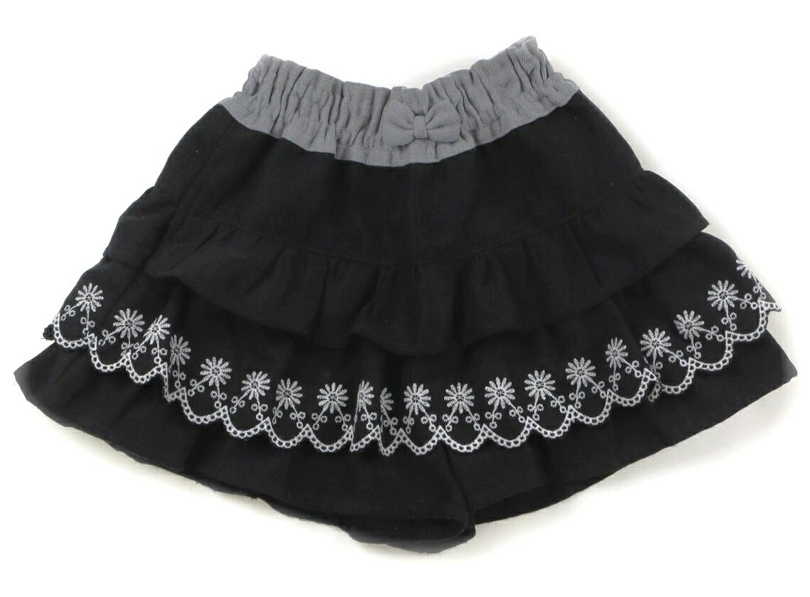 スーリー Souris キュロット 95 女の子 黒　花柄 子供服 ベビー服 キッズ アウトレット ユーズド 【中..
