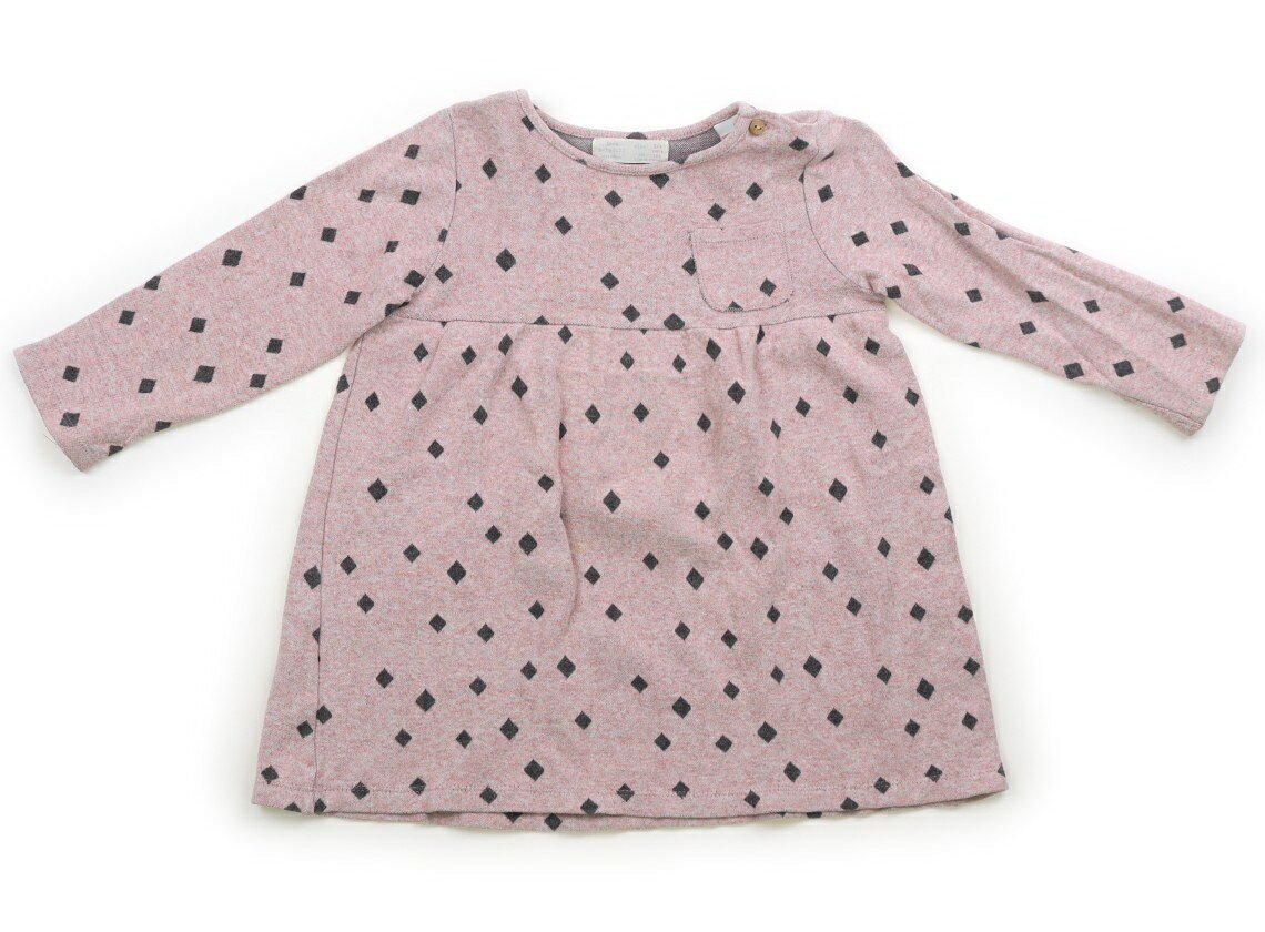 ザラ ZARA チュニック 100 女の子 ピンク・黒・ダイヤ柄 子供服 ベビー服 キッズ アウトレット ユーズド 【中古】キッズ・ベビー・マタニティ