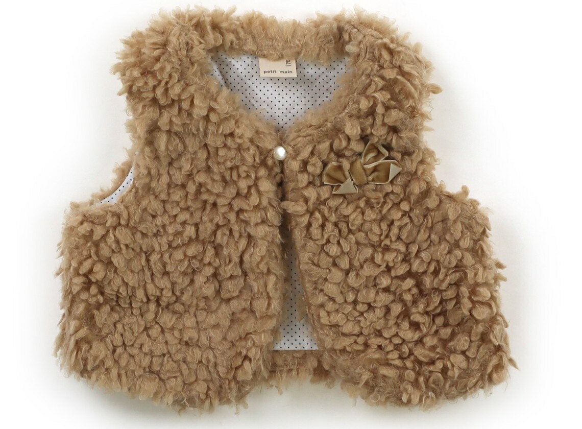 プティマイン petit main ベビーベスト 70 男の子 茶色 子供服 ベビー服 キッズ アウトレット ユーズド..