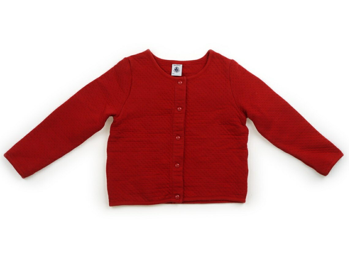 プチバトー PETIT BATEAU カーディガン 100 女の子 レッド 子供服 ベビー服 キッズ アウトレット ユーズド 【中古】キッズ・ベビー・マタニティ