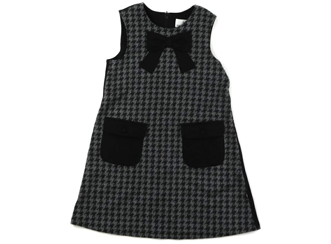 組曲 Kumikyoku ジャンパースカート 130 女の子 グレー・黒・千鳥柄 子供服 ベビー服 キッズ アウトレット ユーズド 【中古】キッズ・ベビー・マタニティ