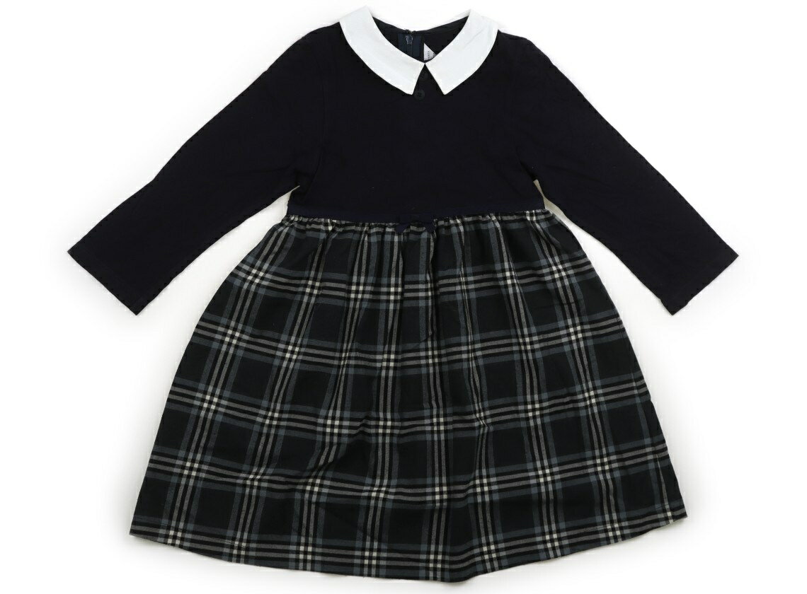 ドレッサージュ Dressage ワンピース 120 女の子 ダークネイビー、グリーン系チェック 子供服 ベビー服 キッズ アウトレット ユーズド 【中古】キッズ・ベビー・マタニティ