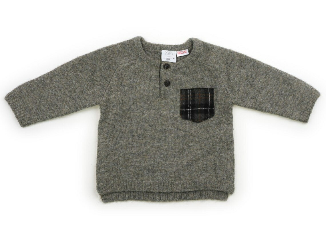 ザラ ZARA ニット・セーター 80 男の子 オートミールグレー 子供服 ベビー服 キッズ アウトレット ユー..