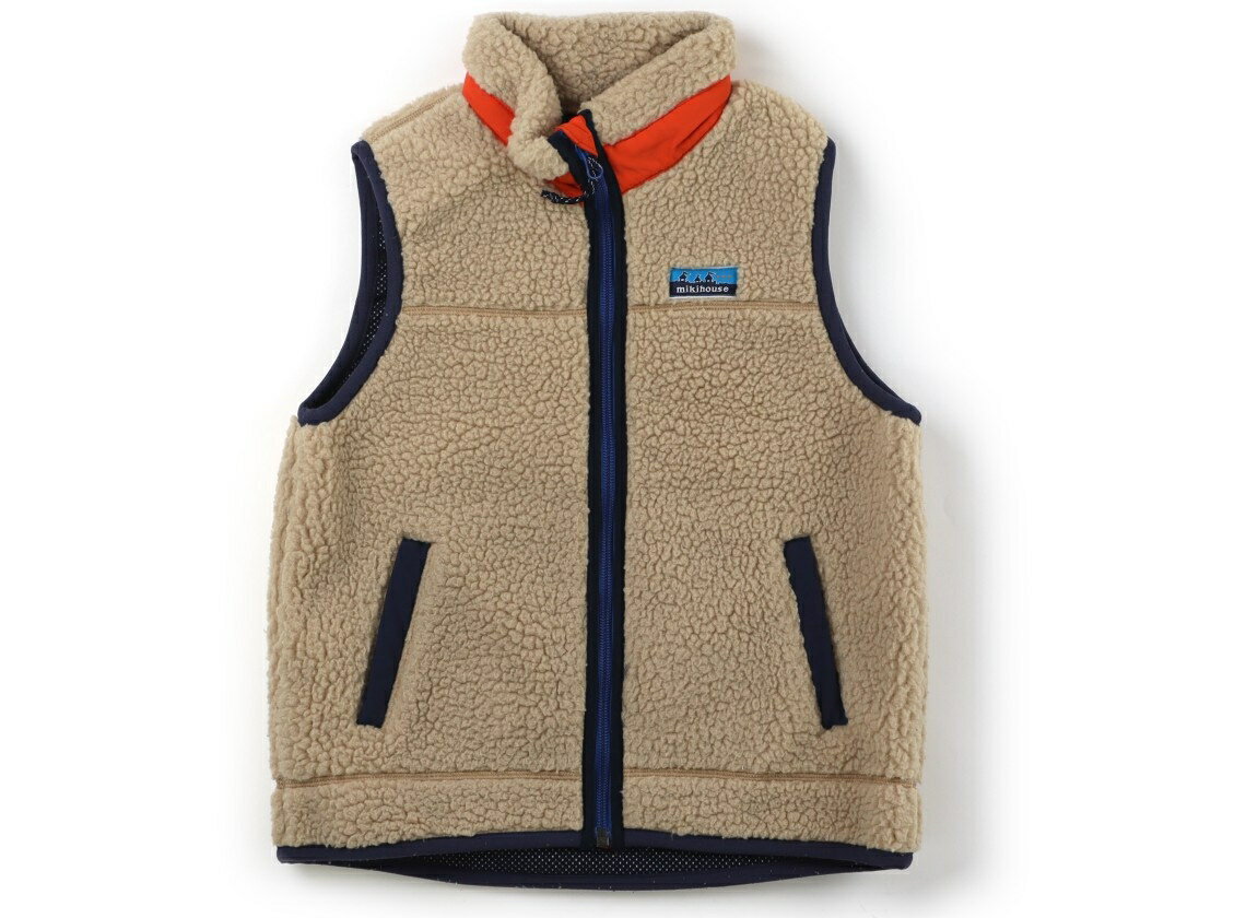 ミキハウス miki HOUSE ベスト 130 男の子 ベージュ・オレンジ・紺 子供服 ベビー服 キッズ アウトレット ユーズド 【中古】キッズ・ベビー・マタニティ