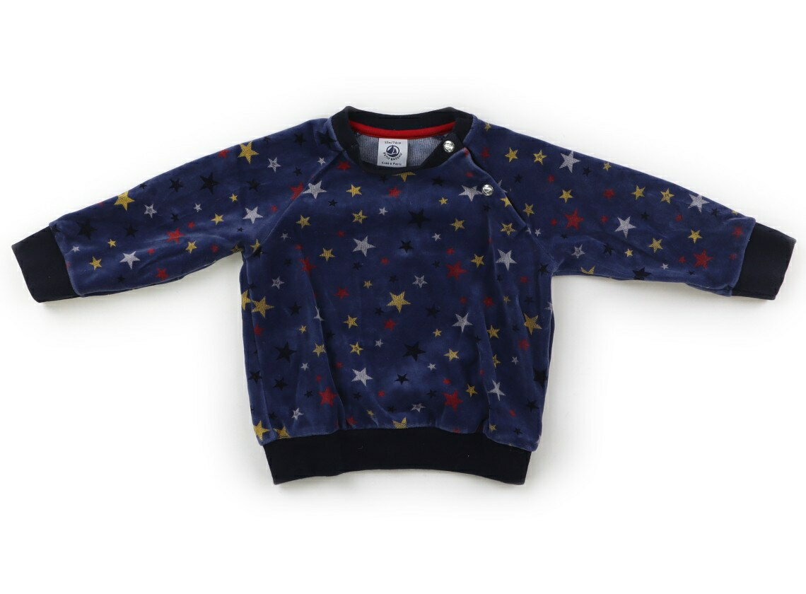 プチバトー PETIT BATEAU トレーナー・プルオーバー 70 男の子 紺、星柄 子供服 ベビー服 キッズ アウトレット ユーズド 【中古】キッズ・ベビー・マタニティ