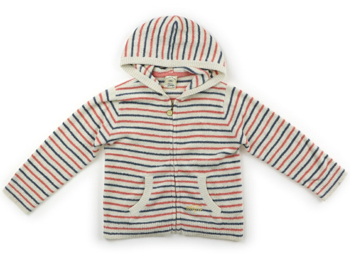 风衣 - ジェラピケ gelato pique パーカー 110 女の子 アイボリー、赤・青ボーダー 子供服 ベビー服 キッズ アウトレット ユーズド 【中古】キッズ・ベビー・マタニティ