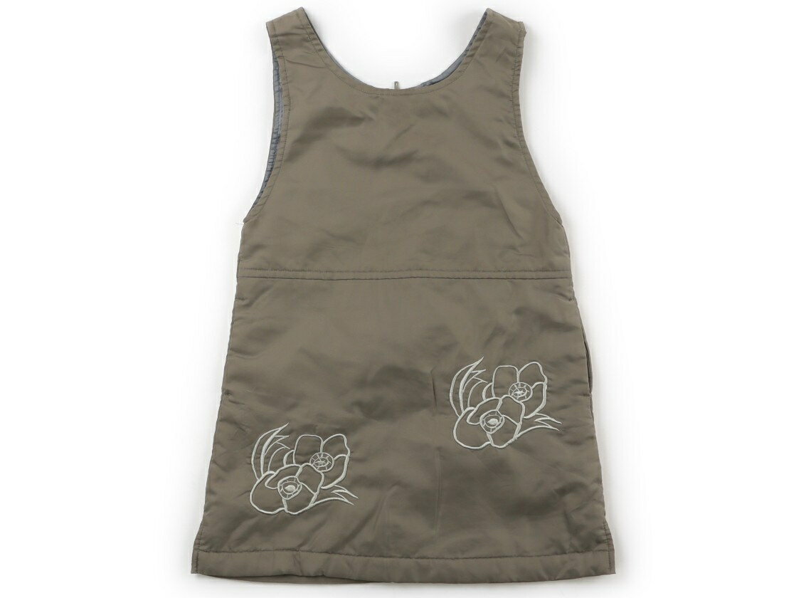 ハッカ HAKKA ジャンパースカート 100 女の子 カーキ・ホワイト花柄 子供服 ベビー服 キッズ アウトレ..