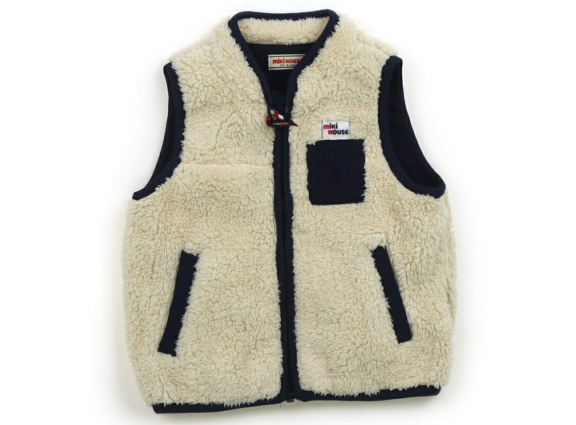 ミキハウス miki HOUSE ベビーベスト 80 男の子 アイボリー・紺 子供服 ベビー服 キッズ アウトレット ..
