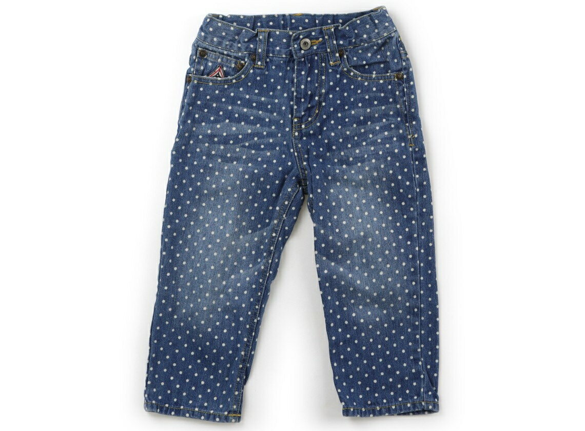 マーキーズ Markey's ジーンズ 100 女の子 ブルー・アイボリー水玉 子供服 ベビー服 キッズ アウトレット ユーズド 【中古】キッズ・ベビー・マタニティ