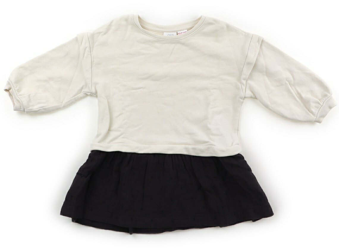 ザラ ZARA チュニック 95 女の子 オフホワイト、チャコールグレー 子供服 ベビー服 キッズ アウトレット ユーズド 【中古】キッズ・ベビー・マタニティ