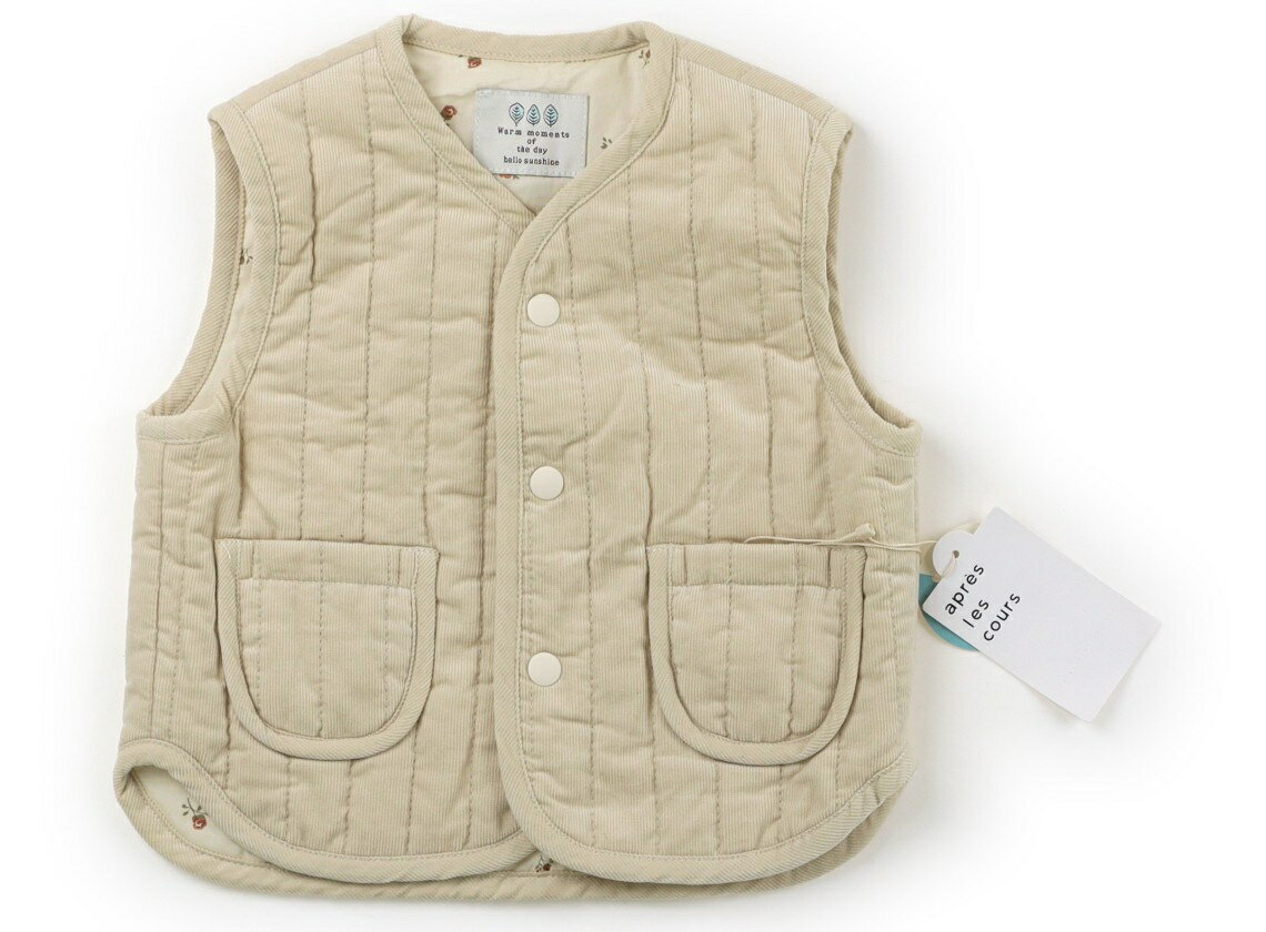 アプレレクール apres les cours ベビーベスト 70 女の子 ベージュ・カーキ・オレンジ・花柄 子供服 ベ..