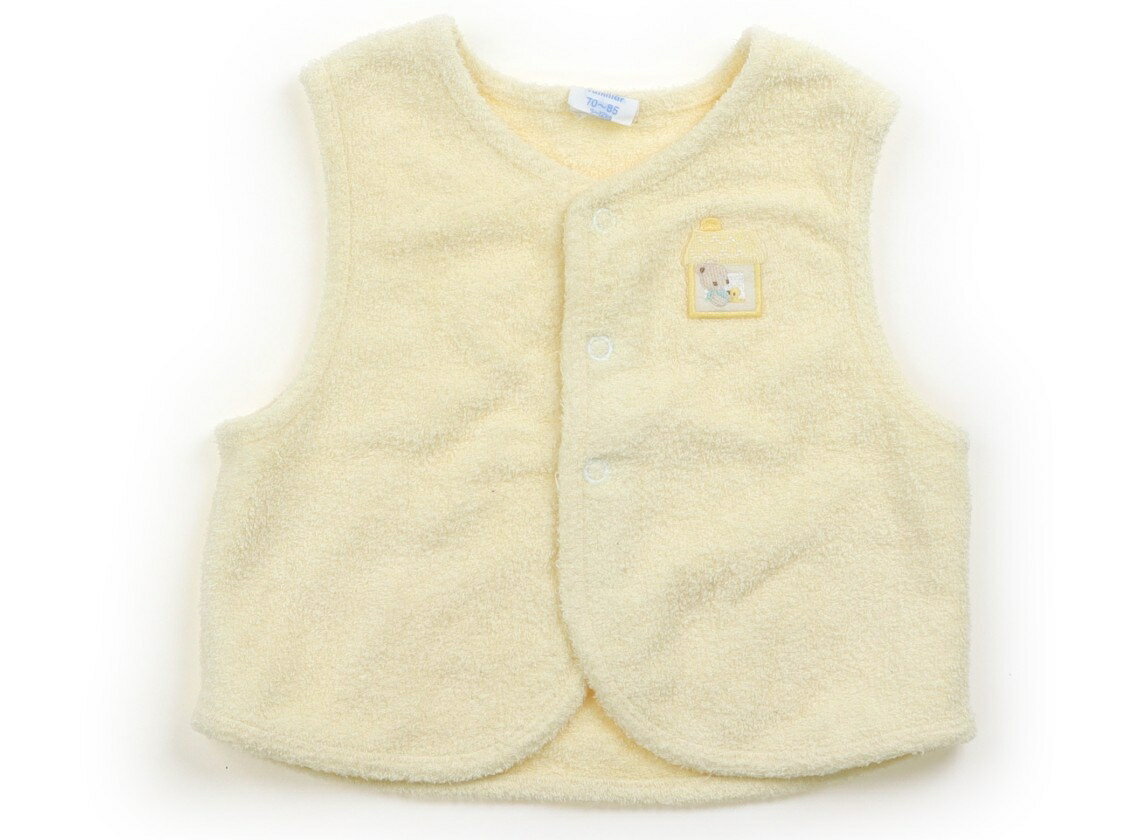 ファミリア familiar ベビーベスト 70 男の子 黄色 子供服 ベビー服 キッズ アウトレット ユーズド 【..