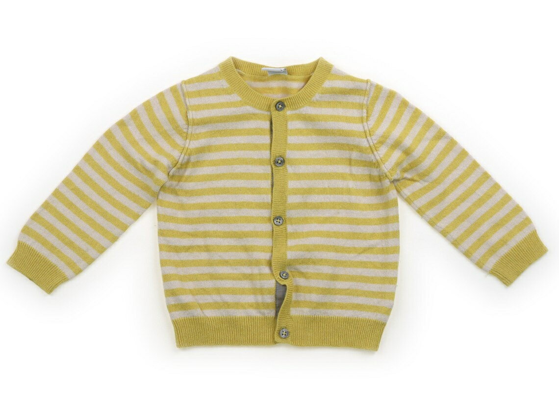 プチバトー PETIT BATEAU カーディガン 80 男の子 ボーダー柄イエローホワイト 子供服 ベビー服 キッズ アウトレット ユーズド 【中古】キッズ・ベビー・マタニティ