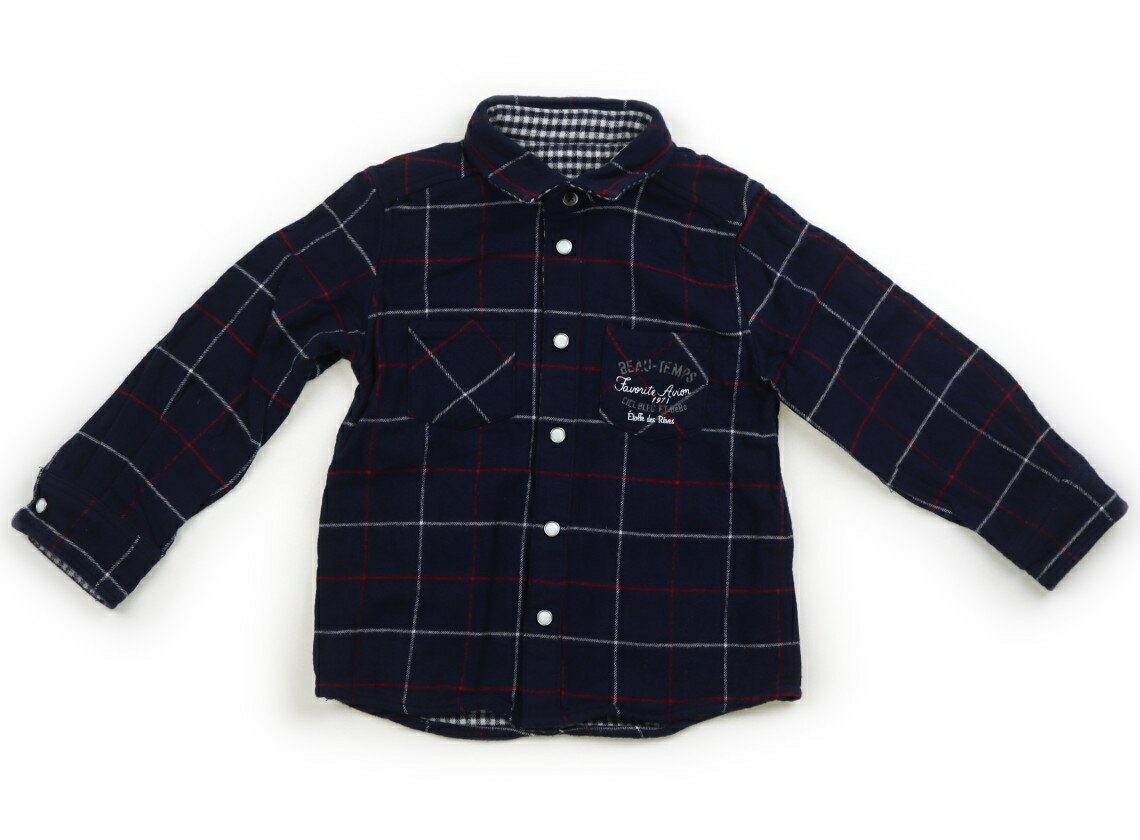 べべ BeBe シャツ・ブラウス 110 男の子 紺、チェック柄 子供服 ベビー服 キッズ アウトレット ユーズド 【中古】キッズ・ベビー・マタニティ