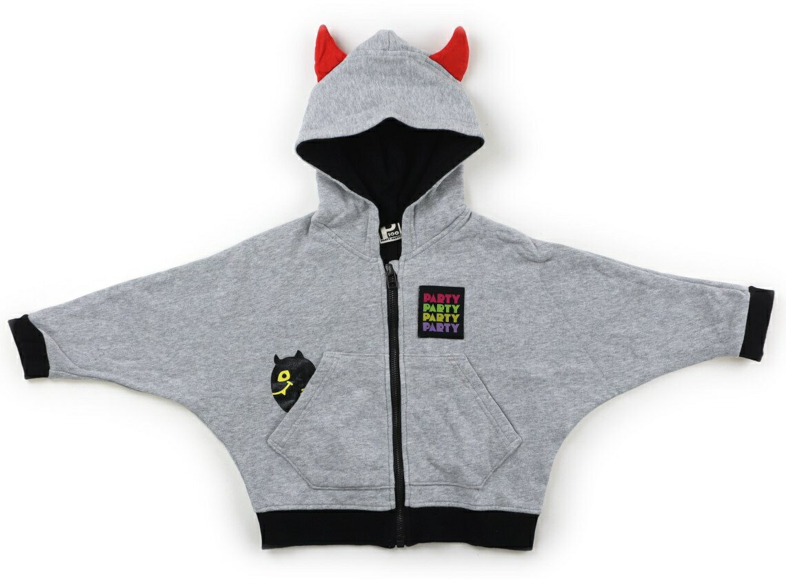 パーティパーティ Party Party パーカー 100 男の子 ライトグレー・ブラック 子供服 ベビー服 キッズ アウトレット ユーズド 【中古】キッズ・ベビー・マタニティ