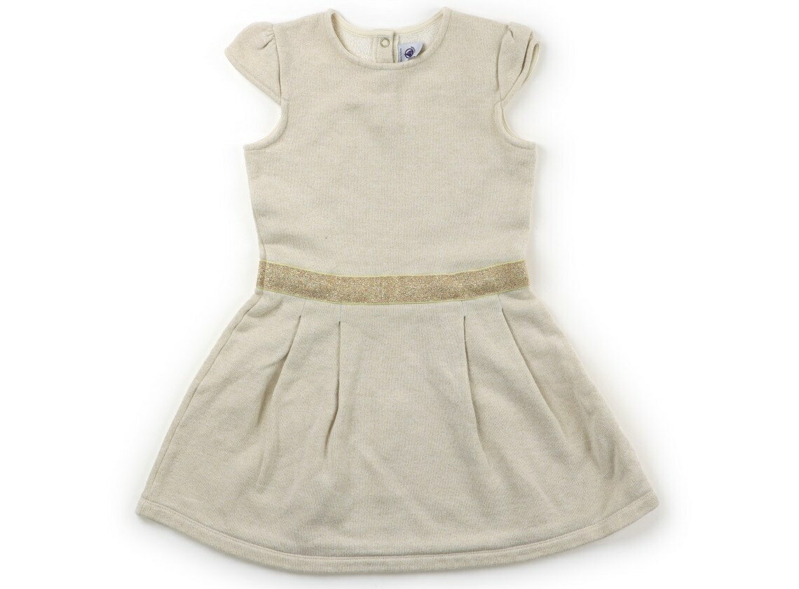 プチバトー PETIT BATEAU ワンピース 120 女の子 ベージュ、ラメ 子供服 ベビー服 キッズ アウトレット ユーズド 【中古】キッズ・ベビー・マタニティ