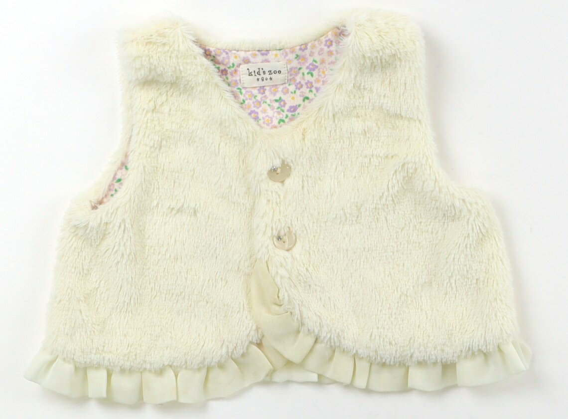 キッズズー Kids Zoo ベビーベスト 80 女の子 アイボリー 子供服 ベビー服 キッズ アウトレット ユーズ..