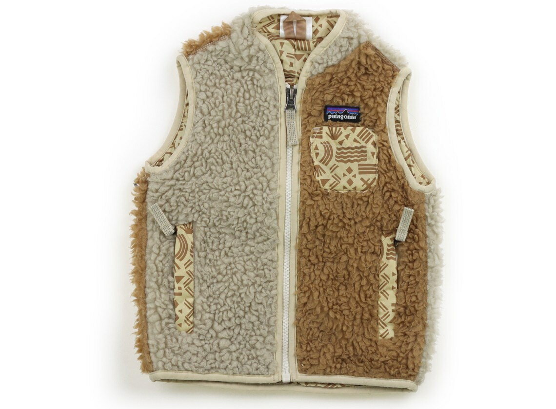 パタゴニア Patagonia ベビーベスト 80 男の子 ライトブラウン・グレージュボア・ネイティブ柄 子供服 ..