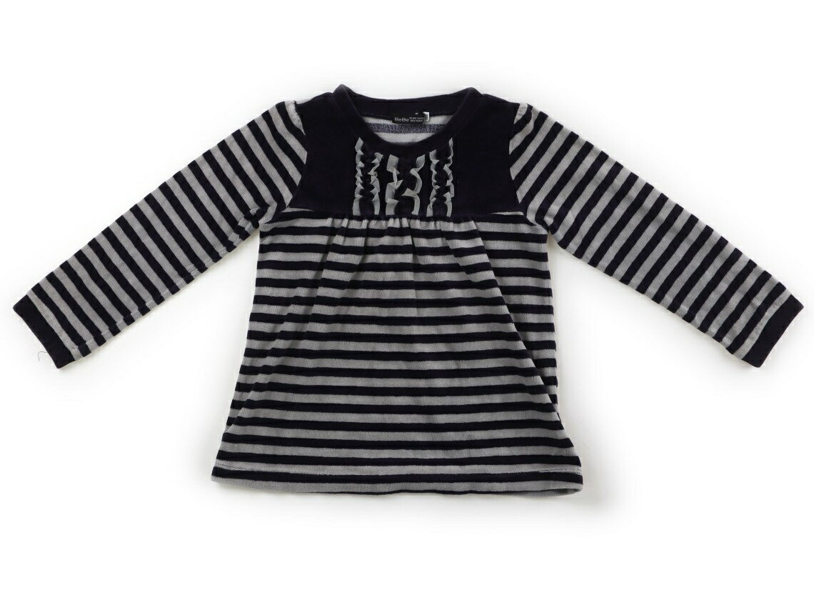 　ブランド 　BeBe(べべ) 　カテゴリー 　トレーナー・プルオーバー 　サイズ 　110サイズ 　色 　グレー地・パプルボーダー 　状態 　★★★ 　記名 　なし 　ジャンル 　Girl ベロア素材。若干の色あせがありますがまだまだ活躍してくれそうです。 ＊【状態】【サイズ】に関しての詳しい説明はこちら