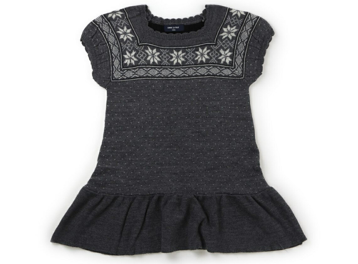 コムサフィユ COMME CA FILLE ワンピース 130 女の子 グレー・柄 子供服 ベビー服 キッズ アウトレット ユーズド 【中古】キッズ・ベビー・マタニティ