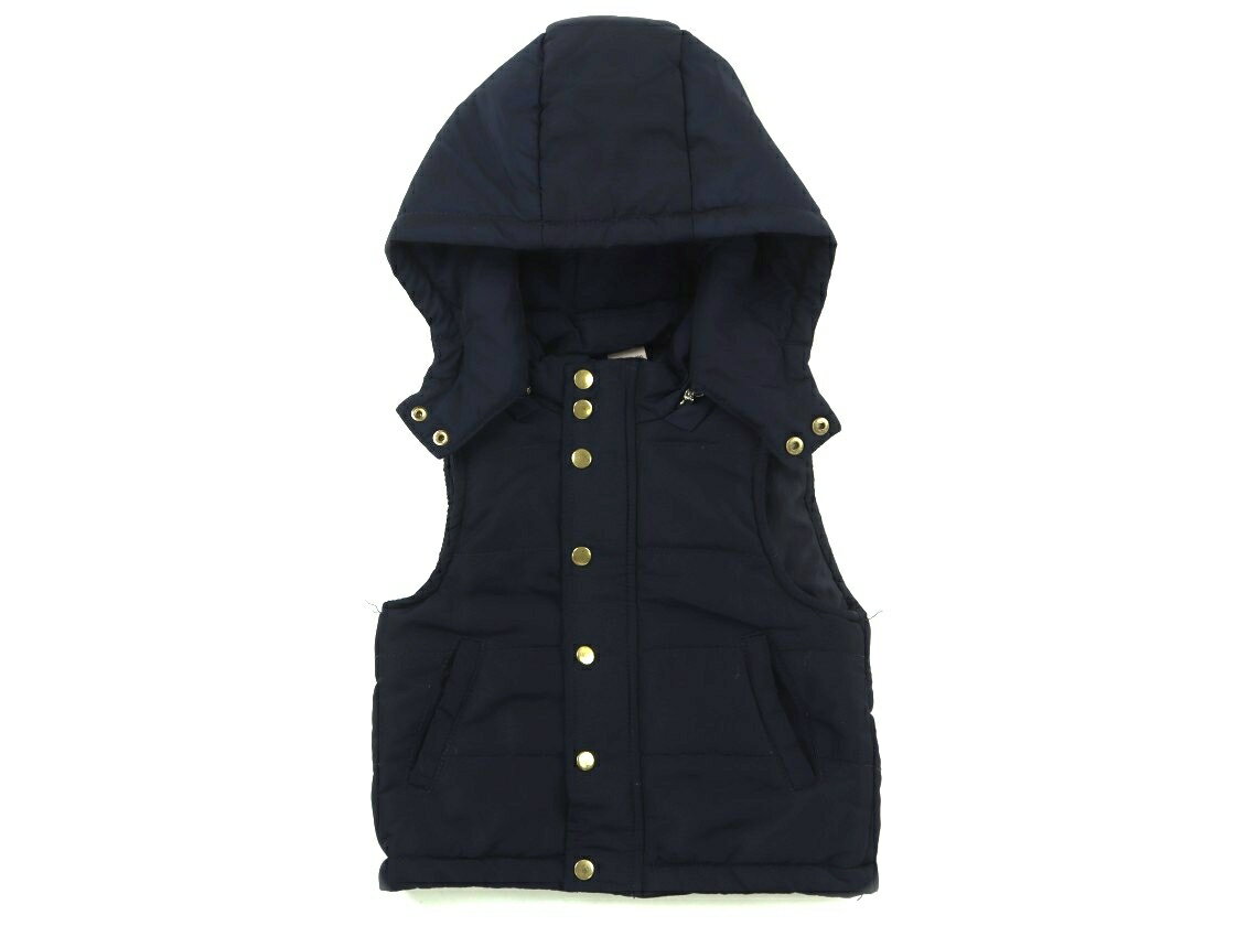 プティマイン petit main ベビーベスト 80 女の子 ネイビー 子供服 ベビー服 キッズ アウトレット ユー..