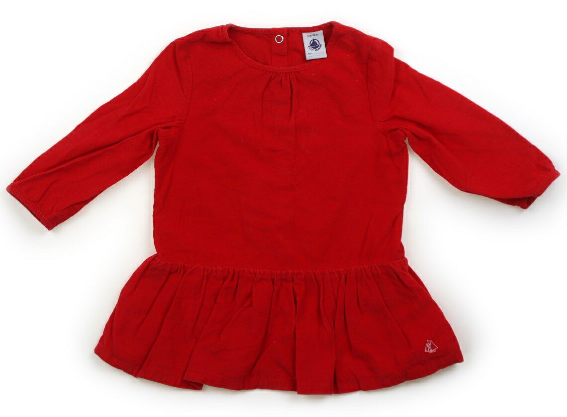 プチバトー PETIT BATEAU ワンピース 70 女の子 赤 子供服 ベビー服 キッズ アウトレット ユーズド 【中古】キッズ・ベビー・マタニティ