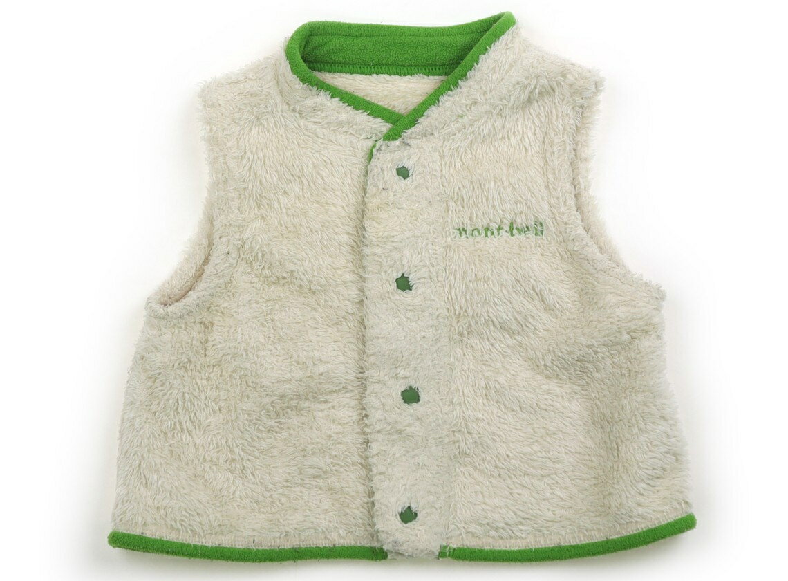 モンベル mont-bell ベビーベスト 80 男の子 オフホワイト・黄緑 子供服 ベビー服 キッズ アウトレット..