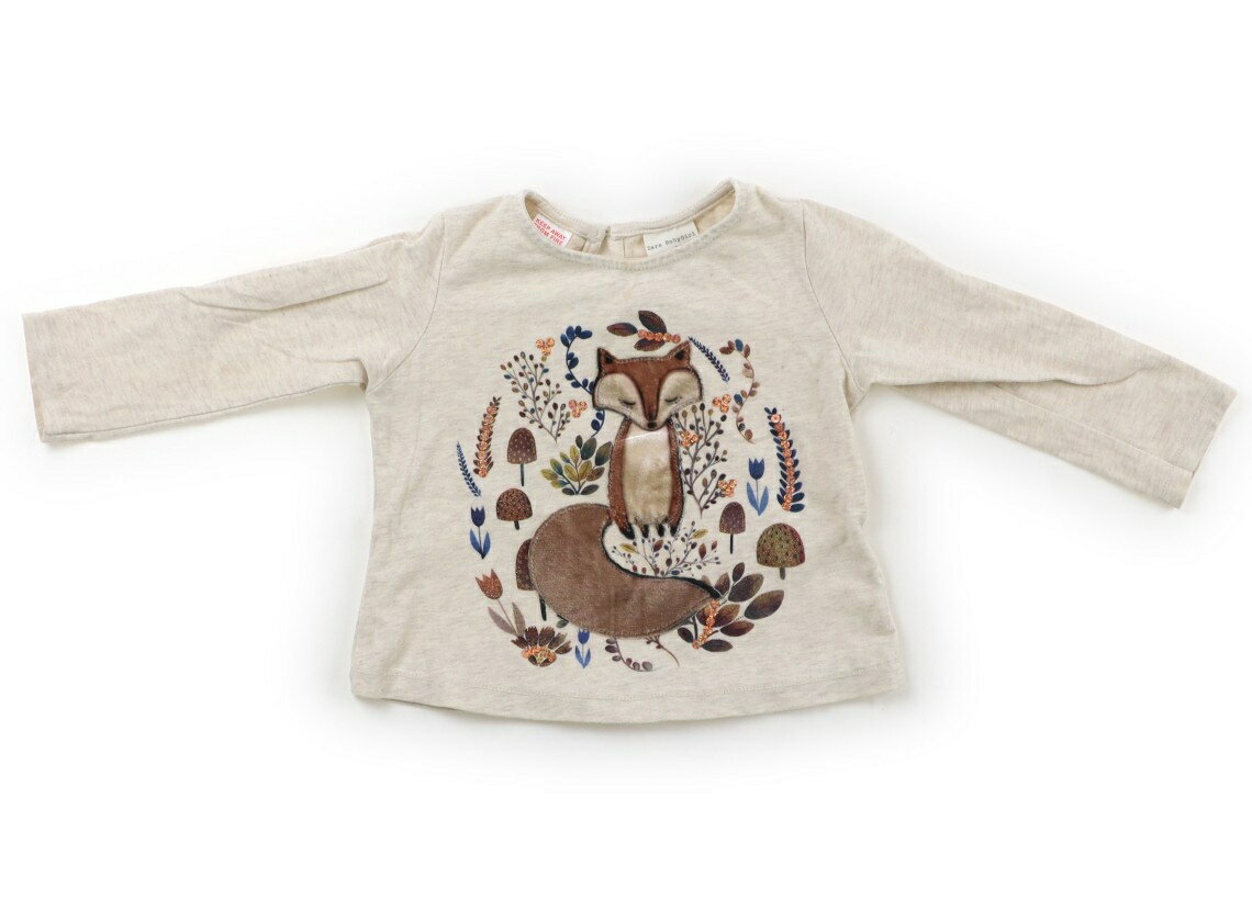 ザラ ZARA Tシャツ・カットソー 90 女の子 杢ベージュ・キツネ・スパンコール 子供服 ベビー服 キッズ アウトレット ユーズド 【中古】キッズ・ベビー・マタニティ