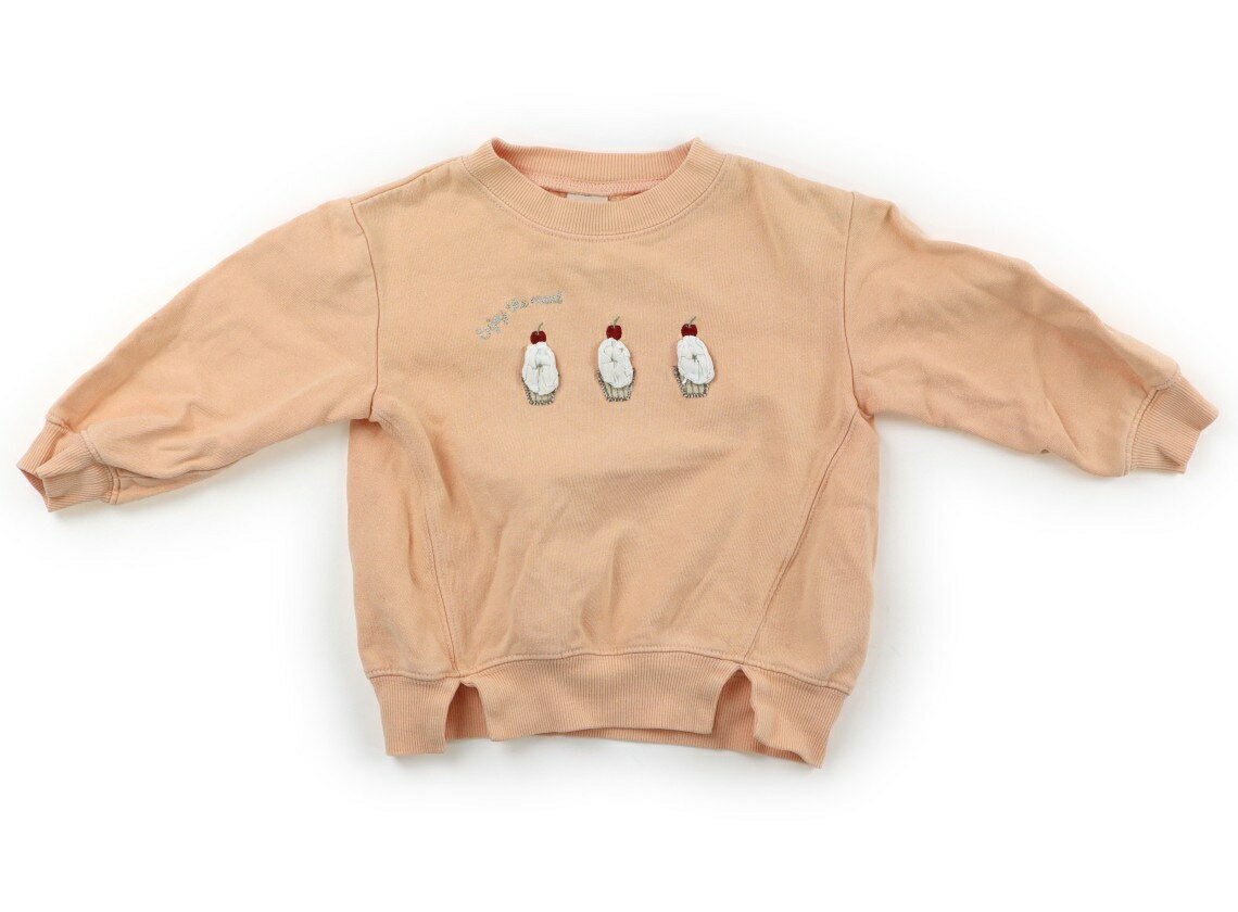 　ブランド 　petit main(プティマイン) 　カテゴリー 　トレーナー・プルオーバー 　サイズ 　100サイズ 　色 　ライトオレンジ 　状態 　★★ 　記名 　なし 　ジャンル 　Girl 裏毛トレーナー地。ややヨレ感あり。薄い汚れがいくつか見られ、全体に色あせ・毛羽立ちがあります。使用感があります。 ＊【状態】【サイズ】に関しての詳しい説明はこちら