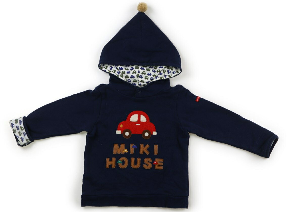 ミキハウス miki HOUSE パーカー 110 男の子 ネイビー、車 子供服 ベビー服 キッズ アウトレット ユー..