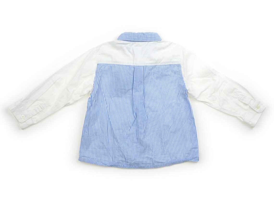 アプレレクール apres les cours シャツ・ブラウス 90 男の子 ホワイト・ブルー・ストライプ 子供服 ベビー服 キッズ アウトレット ユーズド 【中古】キッズ・ベビー・マタニティ