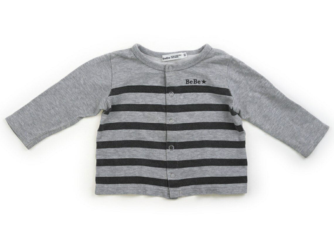 べべ BeBe カーディガン 80 男の子 グレー・ボーダー 子供服 ベビー服 キッズ アウトレット ユーズド 【中古】キッズ・ベビー・マタニティ