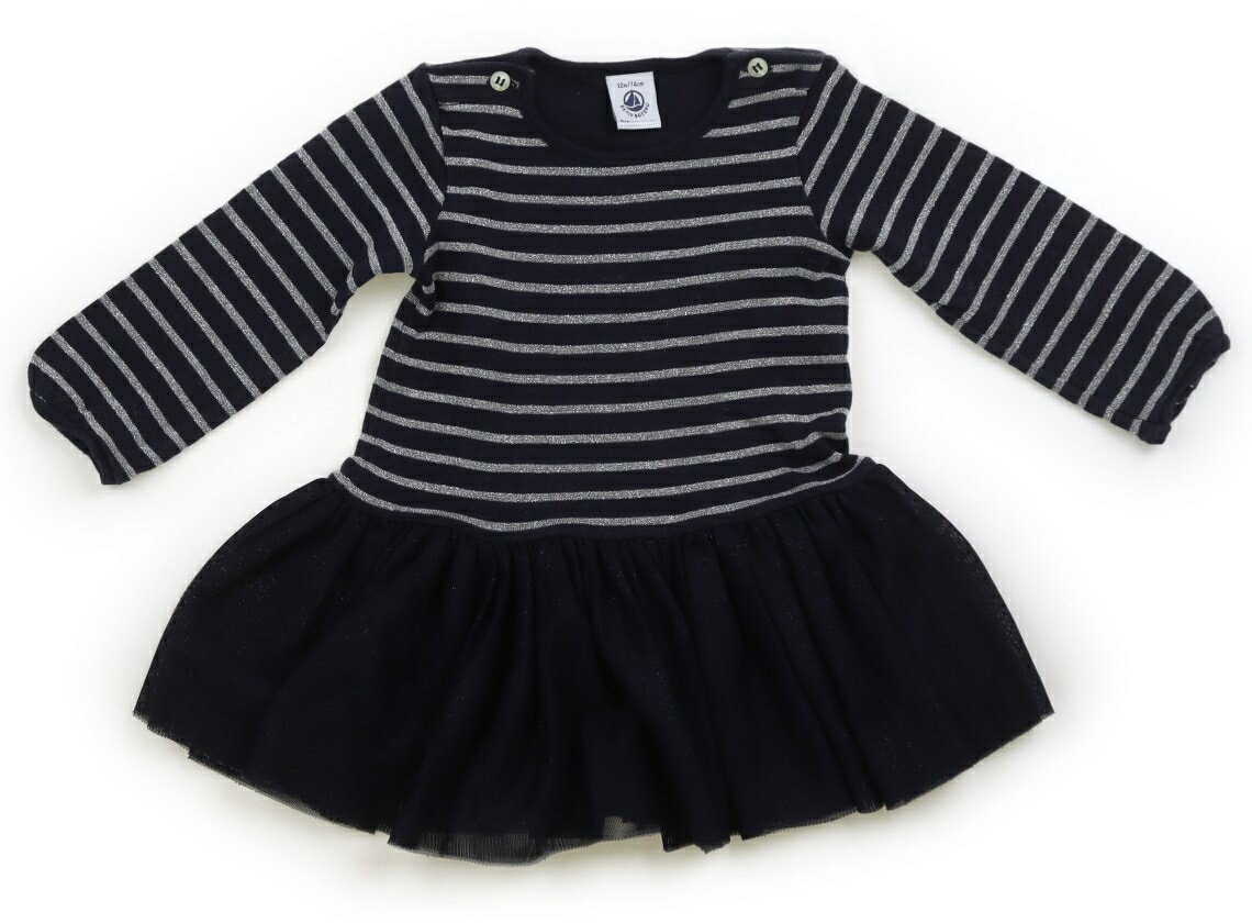 プチバトー PETIT BATEAU チュニック 70 女の子 紺・シルバー 子供服 ベビー服 キッズ アウトレット ユーズド 【中古】キッズ・ベビー・マタニティ
