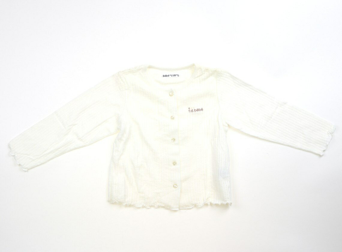 べべ BeBe カーディガン 95 女の子 オフホワイト、ストライプ 子供服 ベビー服 キッズ アウトレット ユーズド 【中古】キッズ・ベビー・マタニティ