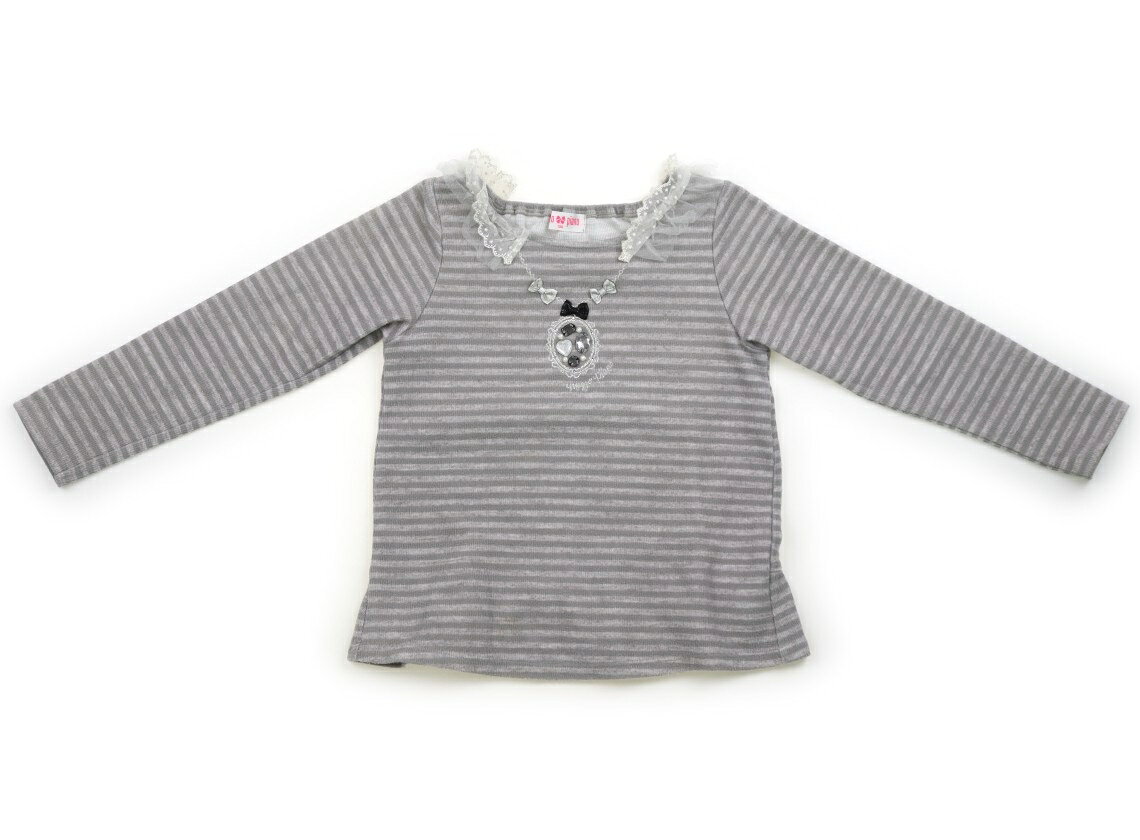 メゾピアノ mezzo piano Tシャツ・カットソー 130 女の子 グレー・ボーダー 子供服 ベビー服 キッズ アウトレット ユーズド 【中古】キッズ・ベビー・マタニティ