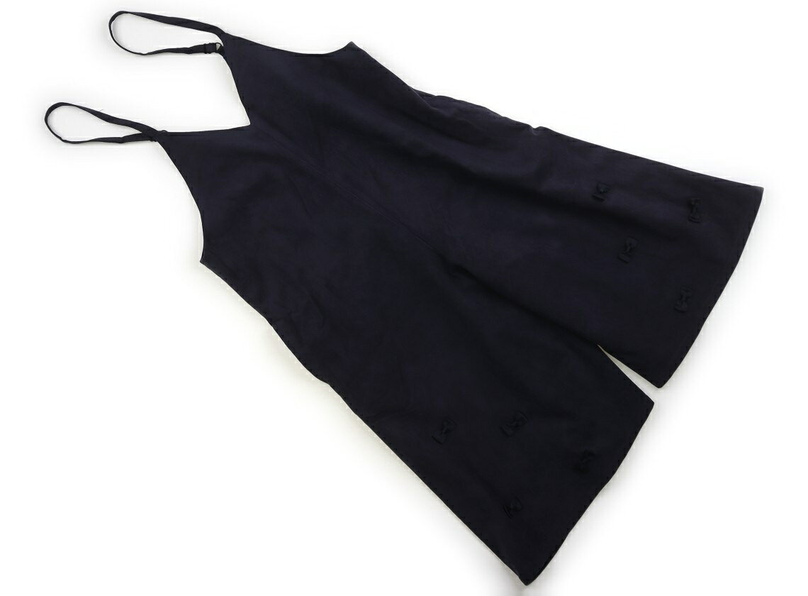 メゾピアノ mezzo piano オーバーオール 90 女の子 ネイビー・リボン 子供服 ベビー服 キッズ アウトレット ユーズド 【中古】キッズ・ベビー・マタニティ