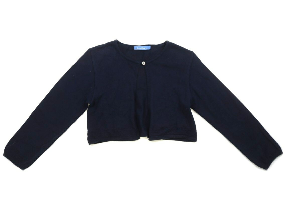 ファミリア familiar カーディガン 130 女の子 ネイビー 子供服 ベビー服 キッズ アウトレット ユーズド 【中古】キッズ・ベビー・マタニティ